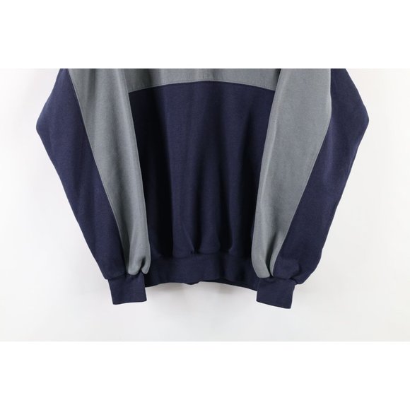 Vintage 90s Streetwear Mens Large Faded Color Block Crewneck Sweatshirt Blue - Picture 3 of 7